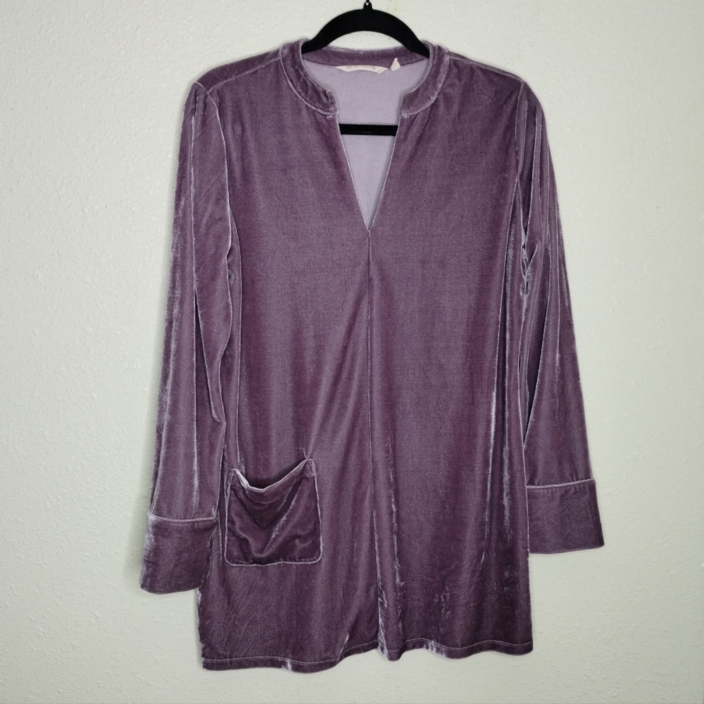 Soft Surroundings Purple Velvet Tunic Top Women's Size Medium